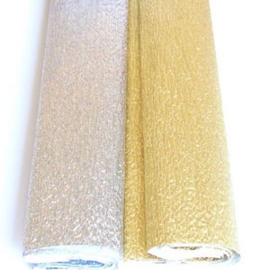 Metallic German Crepe Large Roll-Made in Germany-1 Roll Gold or Silver-1 sided