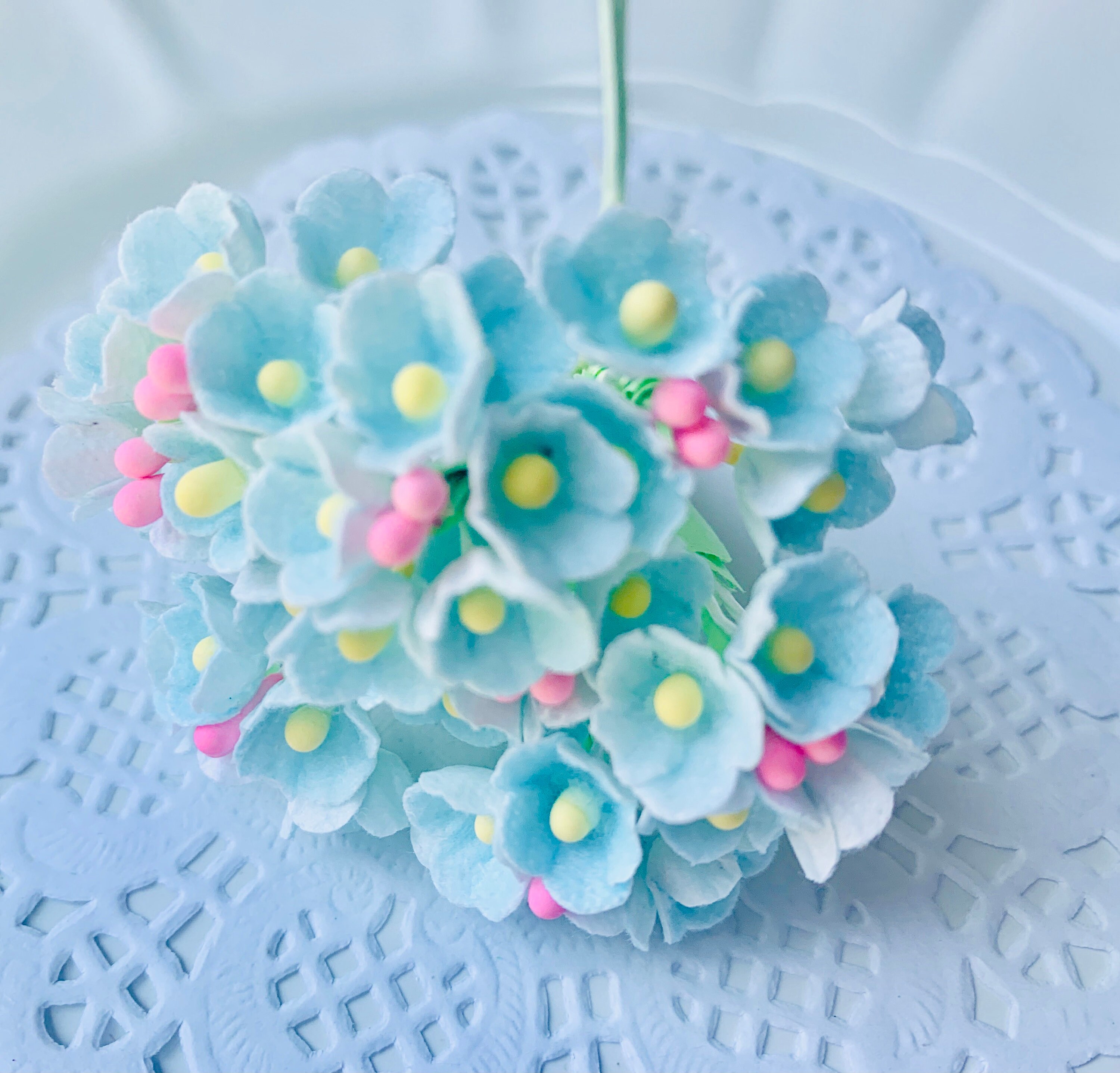 Forget-Me-Nots flower Bundle -Vintage type Millinery-blue craft flowe…