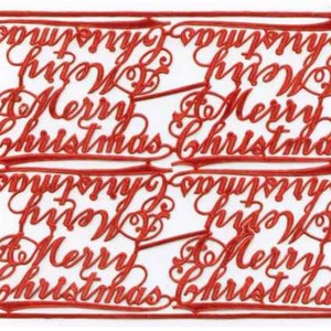 German Dresden A Merry Christmas Red Foil Embossed Sheet 8 - Imported Diecut