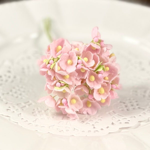 Forget-Me-Nots flower Bundle - pink - 8 stem- New-  Vintage Forget Me Not