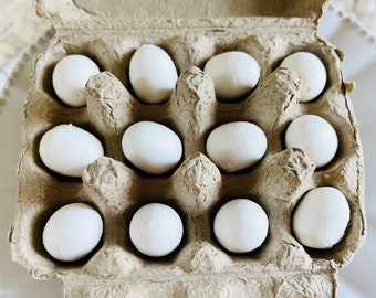 Authentic German Spun cotton Eggs 30mm - 10 pieces-Egg carton is not included!