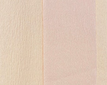 Double sided Crepe paper folds-Peach and Champagne NIP-Heavy- Made in Germany