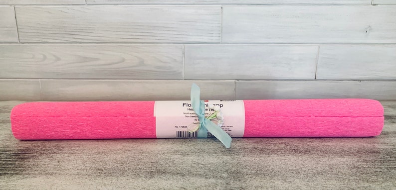 Heavy Duty German Florist Crepe Large Roll-Made in Germany-Pink Bubblegum