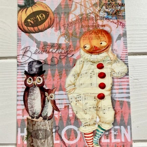 Package of 10 Halloween Postcards Jack-O-Lantern-Black Cat-Owl-Original design