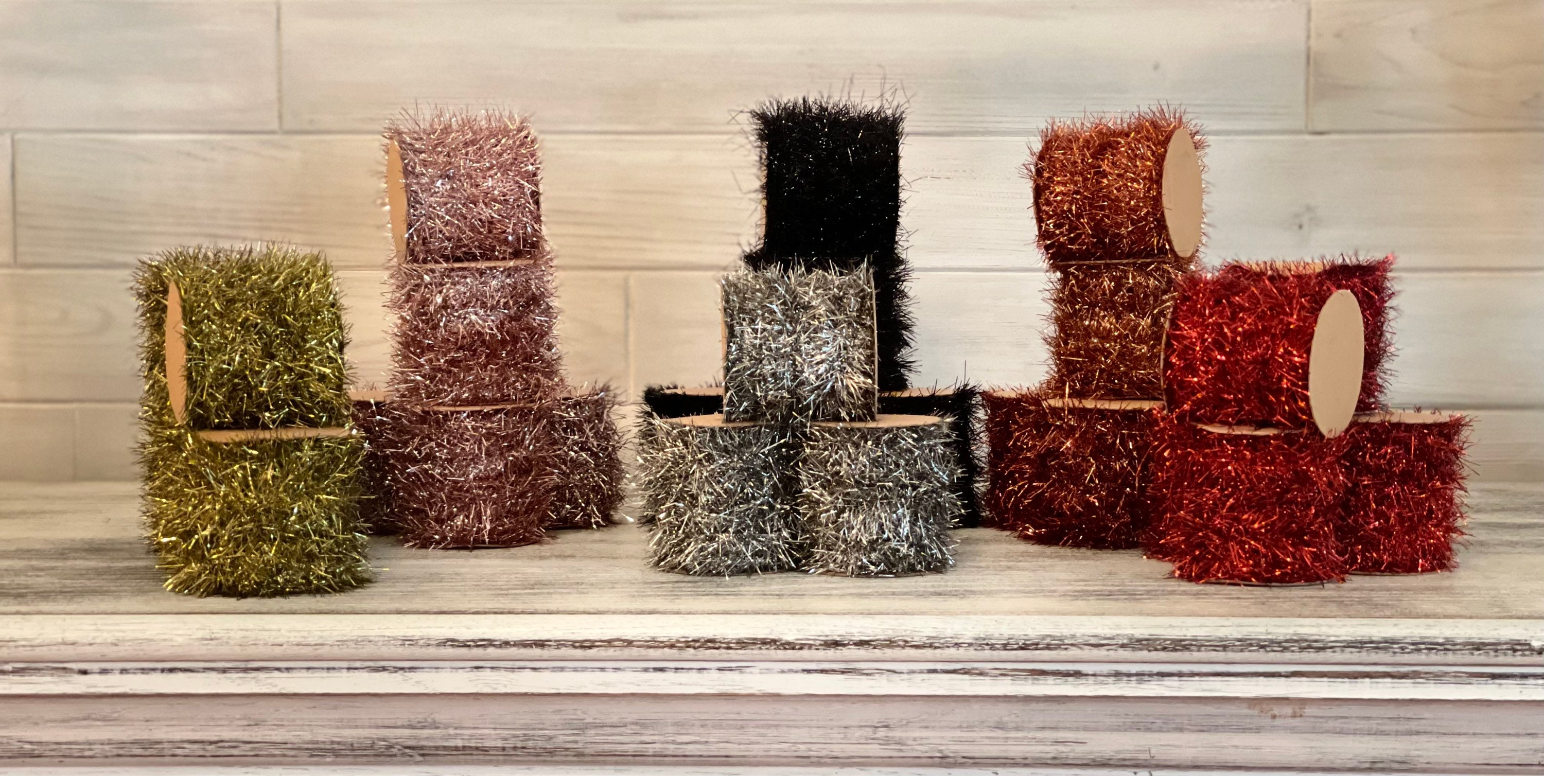 Vintage Tinsel Garland NEW 12 ft Spool-6 Colors. Old Fashioned Tinsel…