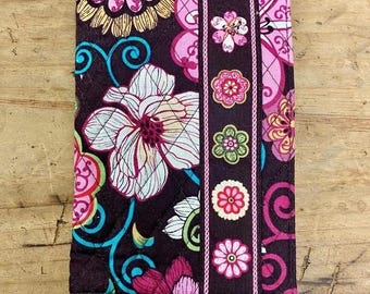 Vera Bradley Book Jacket Cover Quilted Floral