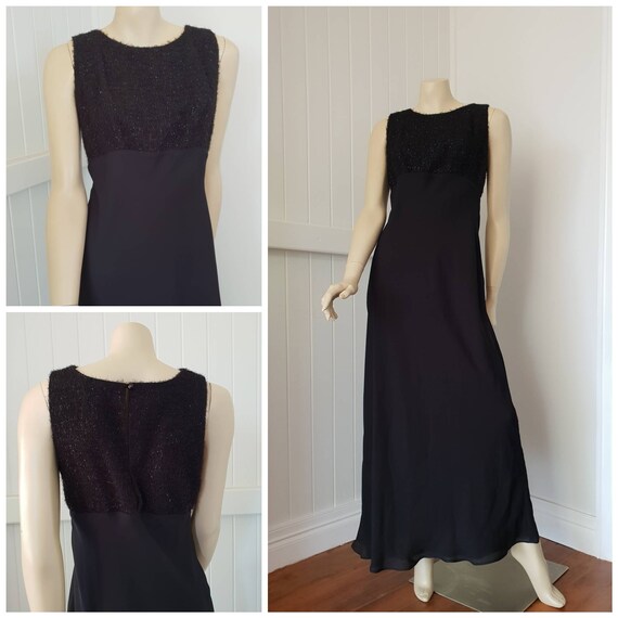 Vintage Floor length black evening dress