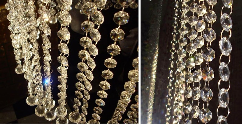 Champagne colored beaded curtain for decoration