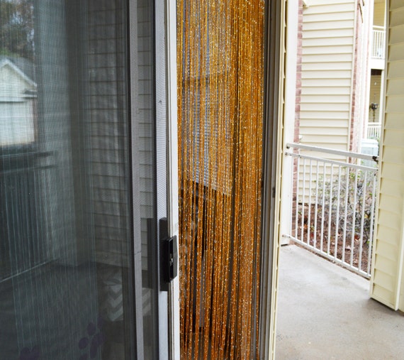 Golden Tone Lace Curtain Etsy