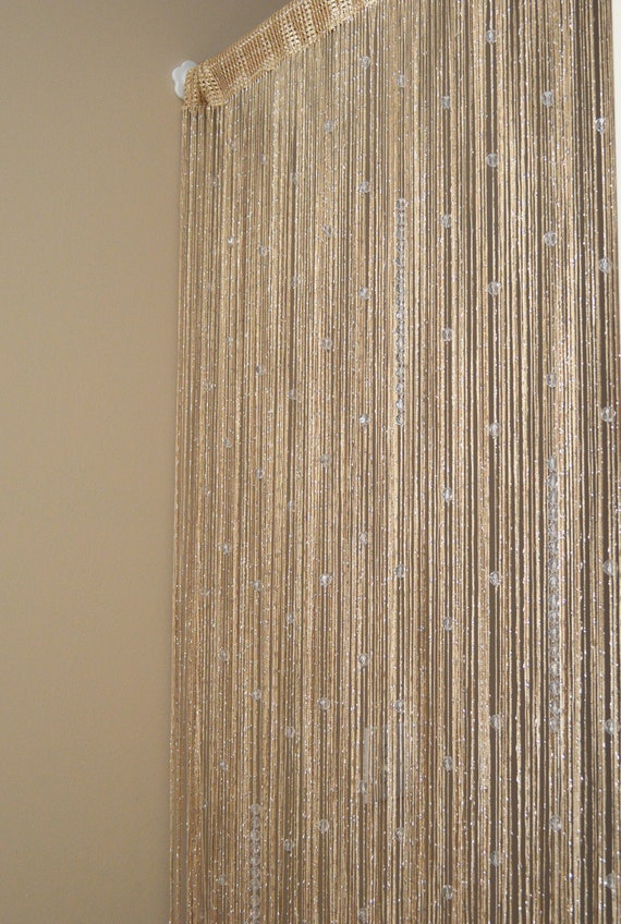 Mustard Gold Beaded Curtain For Window And Door Etsy