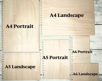 SVG and LIGHTBURN Cut Files for A4, A5, and A6 Metric Notebook and Planners- Landscape and Portrait Format- Laser Cutter