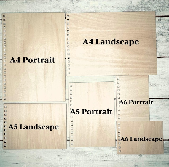 SVG and LIGHTBURN Cut Files for A4, A5, and A6 Metric Notebook and Planners- Landscape and Portrait Format- Laser Cutter