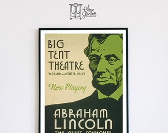 WPA Art Print Abraham Lincoln NEW Reproduction POSTER The Great Commoner 