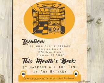 book club invitation etsy