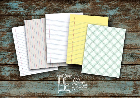 Lined Paper Printables Instant Download College Ruled Wide Etsy