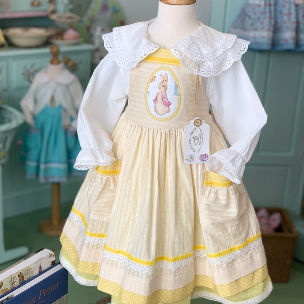 Flopsy Bunny Pinny in Lemon ... 2-4 years