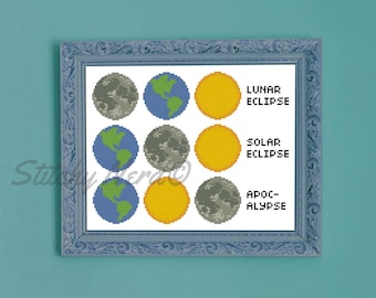 Solar Eclipse Cross Stitch Pattern PDF Instant Download - Etsy