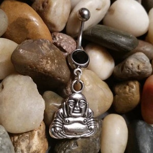 Buddha head Belly ring Dangling Navel Jewlery body Piercings of Celestial Buddhism Symbolism Handmade Pick color image 4