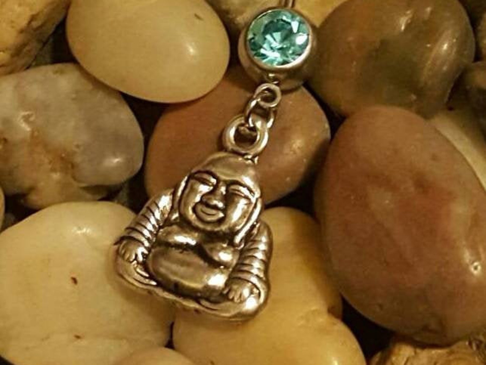 Buddha Head Belly Ring Dangling Navel Jewlery Body Piercings Etsy