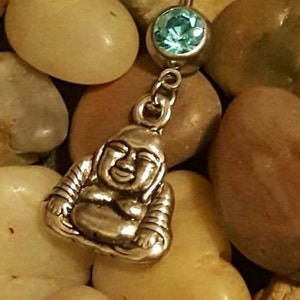 Buddha head Belly ring Dangling Navel Jewlery body Piercings of Celestial Buddhism Symbolism Handmade Pick color image 6