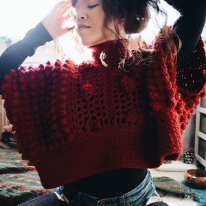 Crochet Bolero WRITTEN PATTERN/Crochet Boho style/Crochet Crop Oversized Cardi/Crochet Crop Sweater/Crochet Turtle neck/High-Fashion Crochet