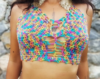 Crochet top Pattern/Butterfly Bralette /Crochet bralette/Crochet Halter Top/Boho Top by MayaLunaCorazon