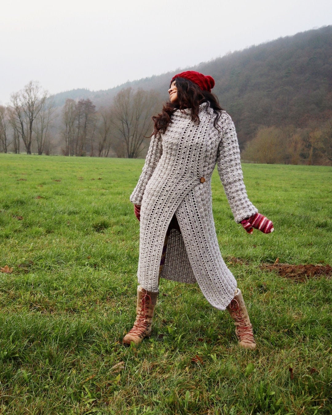 Crochet Cardigan Written Pattern/crochet Coat/crochet Long Coat