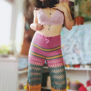 Crochet WRITTEN PATTERN pants/Retro Crochet shorts/Boxer/Hippie pants image 5