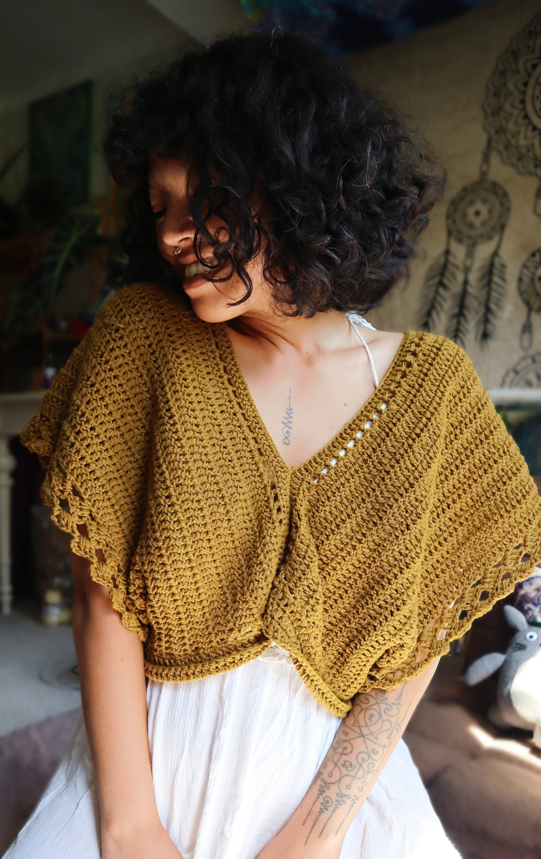 Crochet Boho Bolero WRITTEN Pattern/crochet Summer Oversized Crop