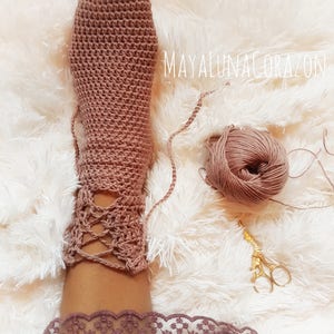 Crochet sock pattern/Crochet knee-highs socks pattern,Crochet socks, Crochet sexy socks, Crochet boho style high socks, Crochet Fall 2017 image 7