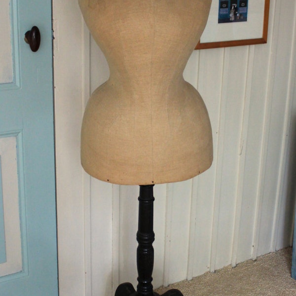CHRISTMAS DISCOUNT ! French antique wasp waist mannequin, victorian dress form from 1890