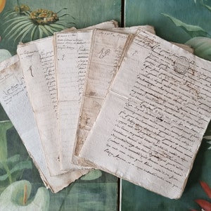 Documento manuscrito francés antiguo del siglo XVIII, 2 páginas.