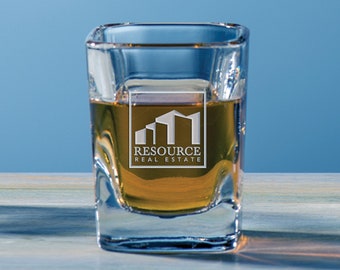 Set/2 - Square Shot Glass - 2 oz - Personalized Gift Engraved