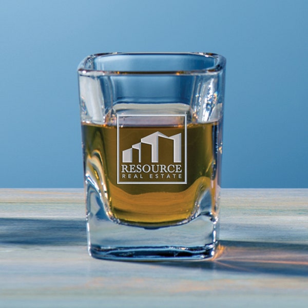Set/2 - Square Shot Glass - 2 oz - Personalized Gift Engraved