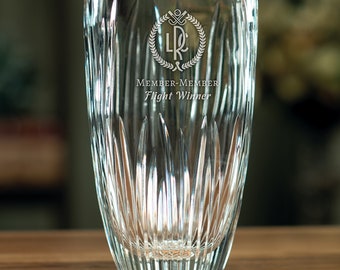 Tall Lead Crystal Vase 11" x 6 1/4" w - Personalized Gift Engraved