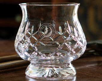 Alden Hurricane Bowl - 7" x 7" Footed Crystal Bowl - Personalized Gift Engraved