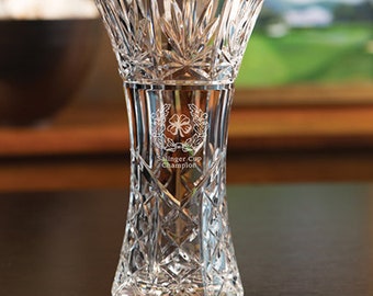 Forsyth Flared Vase - 9" Tall Lead Crystal - Personalized Gift Vase Engraved