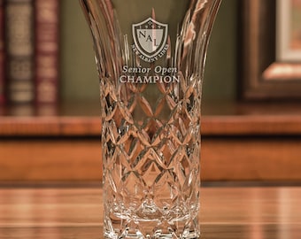 Carthage Classic 10" Vase - Lead Crystal - Personalized Gift Vase Engraved