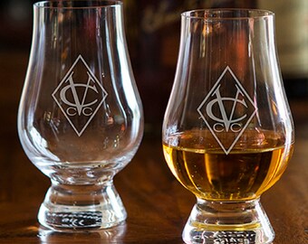 Set/2 - Glencairn Whiskey Tasting Glasses Personalized Gift Engraved