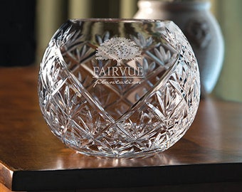 Dublin Rose Bowl - Lead Crystal - Personalized Gift Bowl Engraved