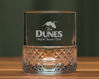 Set/2 - Roma On The Rocks - 10 1/4 oz Crystal Glass - Personalized Gift Engraved