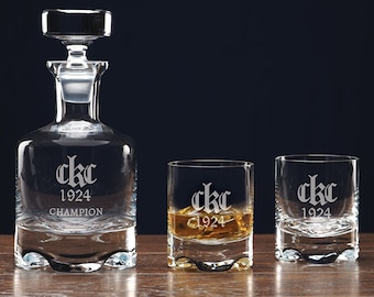 New York Decanter Set - 3-Piece - Personalized Gift Engraved