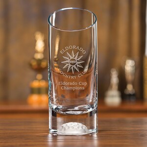 Fairway Slanted Vase - Golf Ball Impression in Base - Personalized Gift Engraved