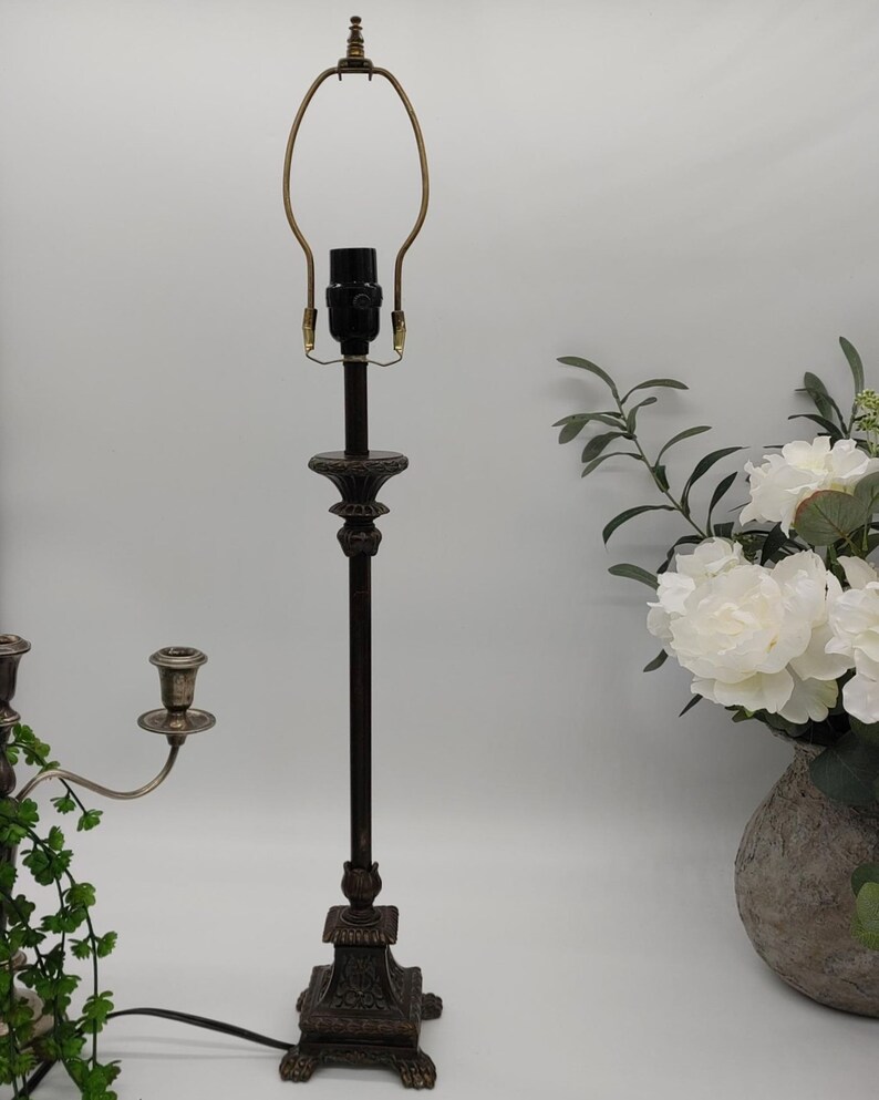 Vintage Table Lamp Includes Harp and Finial NO SHADE image 1