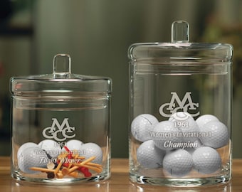 Tuscana Biscuit Jar - 9" Tall Crystal Glass - Personalized Gift Engraved