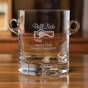 Deluxe Ice Bucket  - Small 7&quot;h Crystal Ice Bucket - Personalized Gift Engraved