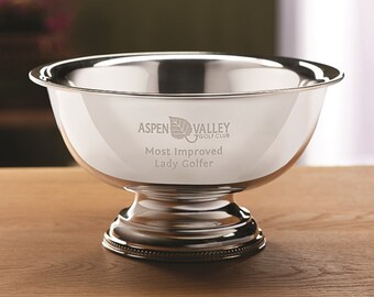 Colonial Bowl - Silver-Plated "Revere" Styling  - Personalized Gift Bowl Engraved