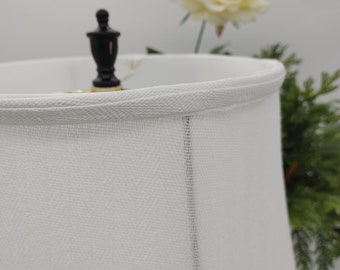 Plain White Small Lamp Shade Textured Fabric