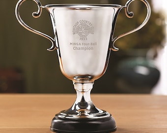 Albemarle Trophy Cup - Silver Plated on Wood Plinth - Premium Personalized Gift Engraved