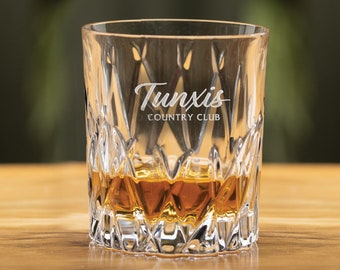 Set/2 Wicker Rocks Glass - Lead Crystal - Personalized Gift Engraved